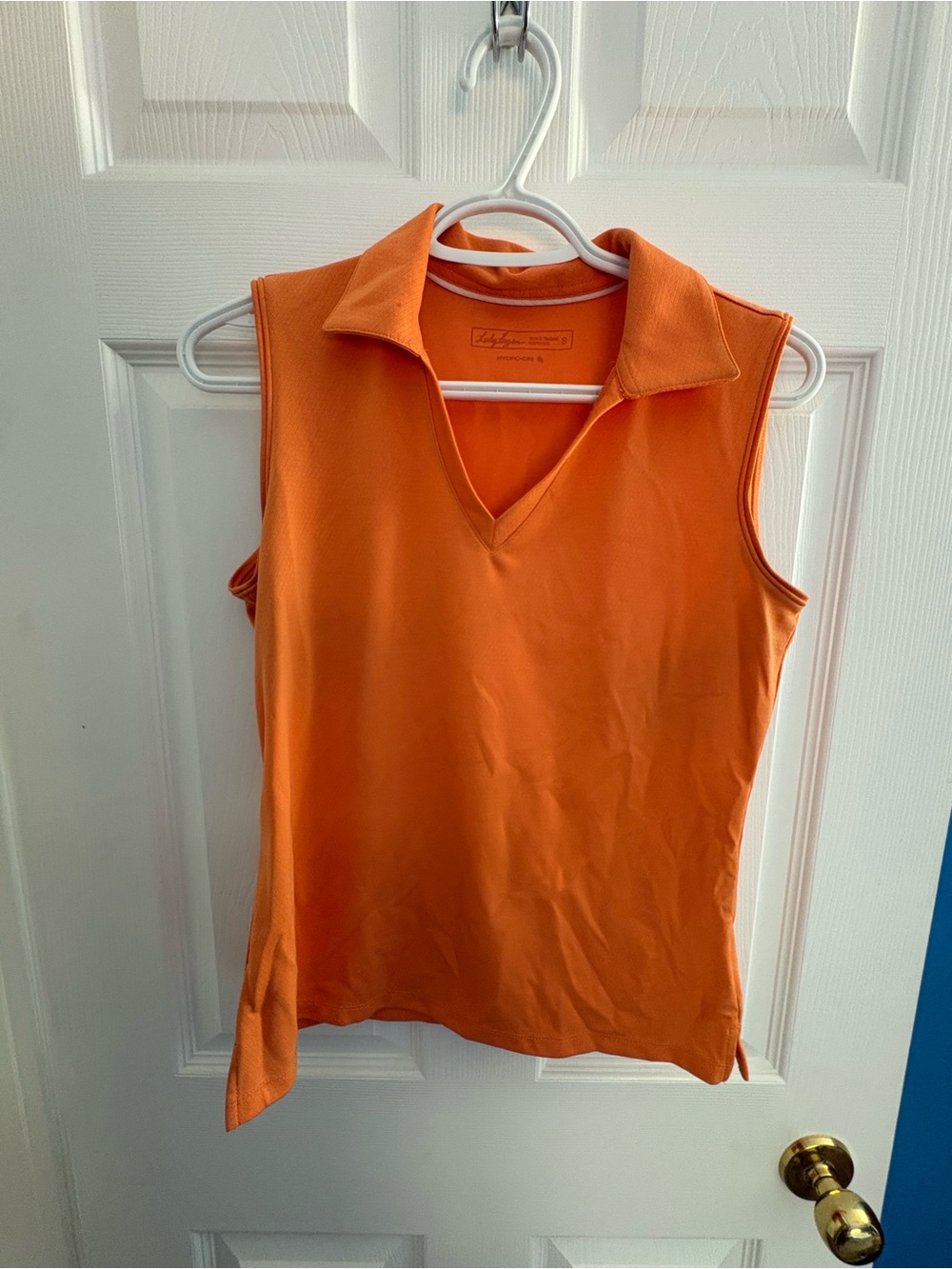V-Neck Sleeveless Golf Polo Tank Top - Orange